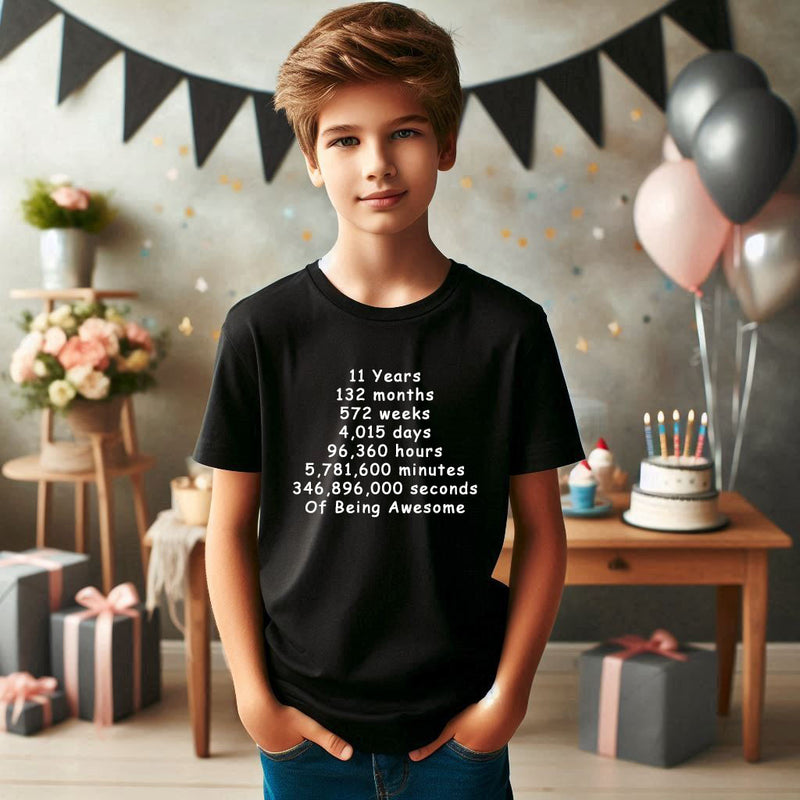 Unisex 11 Years, Days, Weeks, Hours, Minutes, Seconds T Shirt