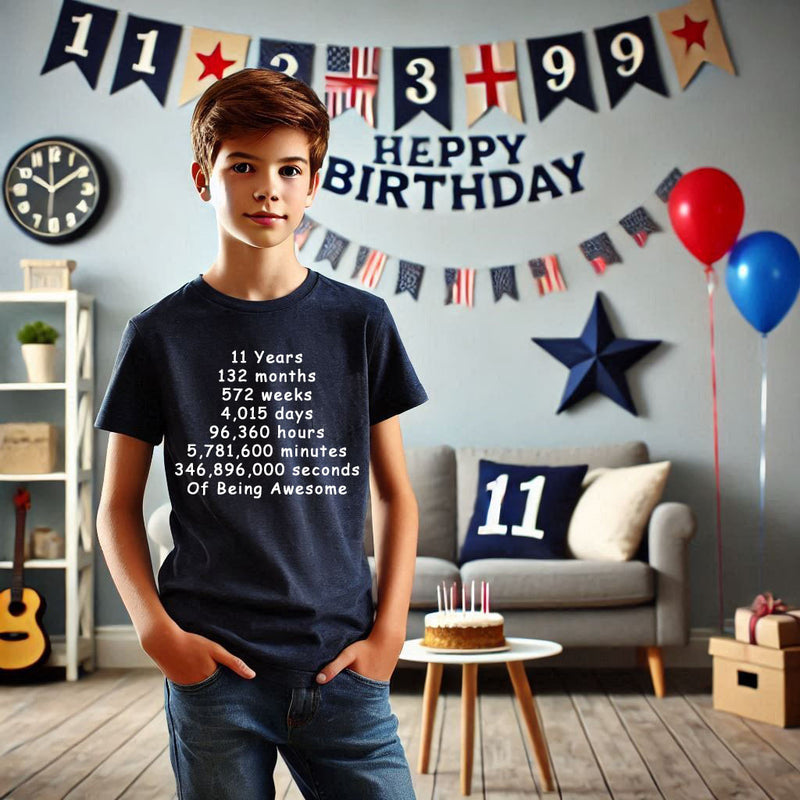 Unisex 11 Years, Days, Weeks, Hours, Minutes, Seconds T Shirt