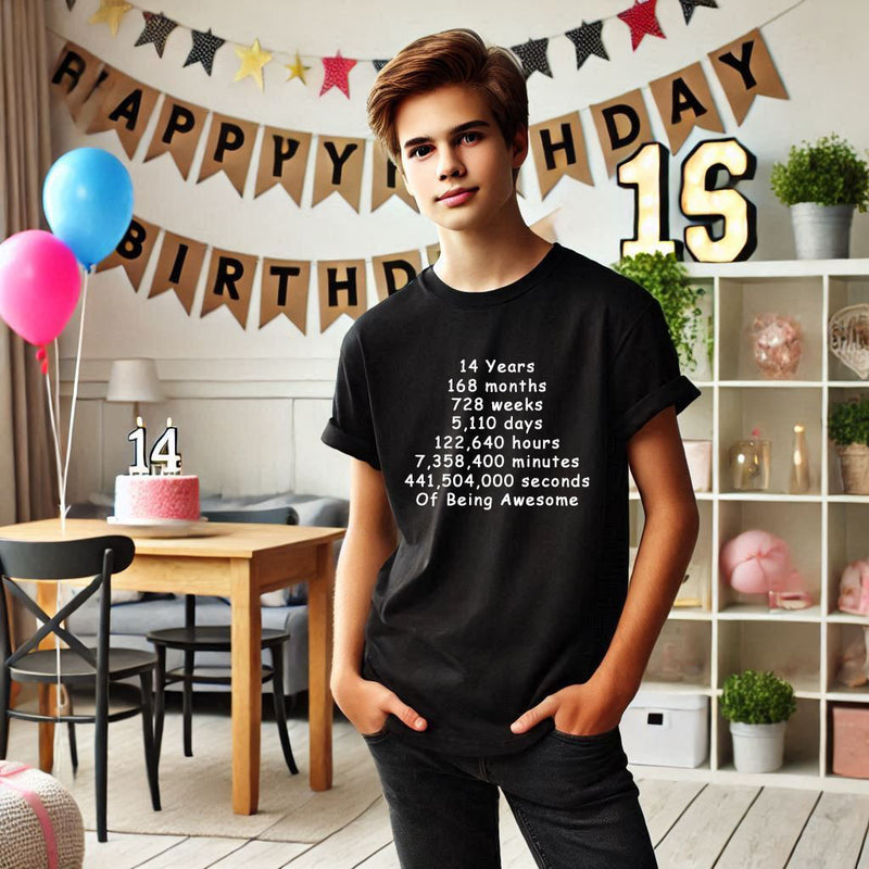 Unisex 14 Years, Days, Weeks, Hours, Minutes, Seconds T Shirt