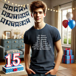 Unisex 15 Years, Days, Weeks, Hours, Minutes, Seconds T Shirt