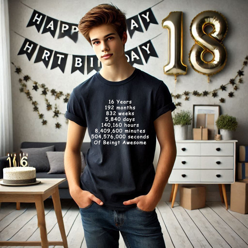 Unisex 16 Years, Days, Weeks, Hours, Minutes, Seconds T Shirt