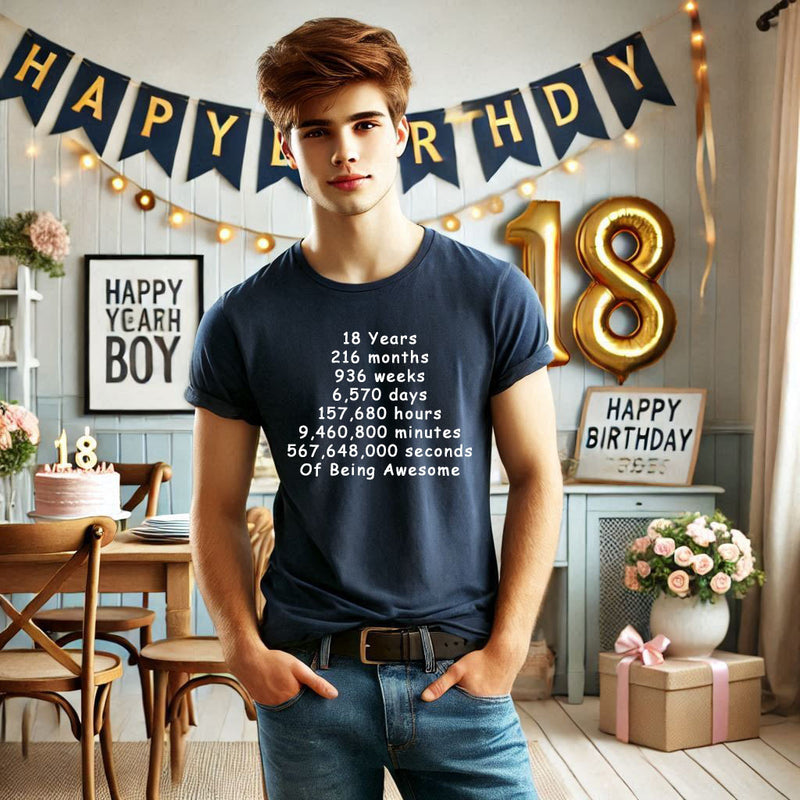 Unisex 18 Years, Days, Weeks, Hours, Minutes, Seconds T Shirt