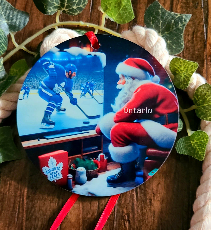 Toronto Maple Leafs Santa Tree Ornament