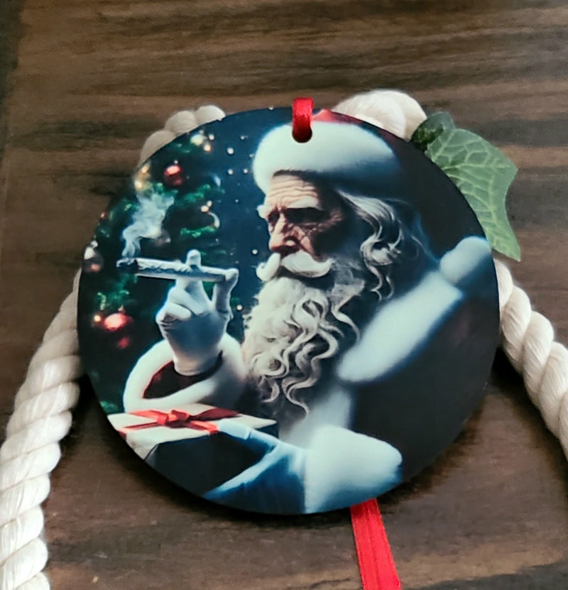 Pot Smokin' Bad Santa Tree Ornament