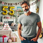 Unisex 55 to 59 Years, Days, Weeks, Hours, Minutes, Seconds T Shirt