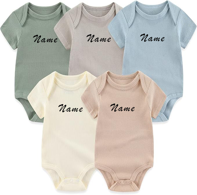 Customized Name Baby Onsie pkg of 5