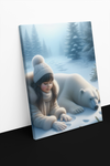 A Girl and Her Polar Bear Companion Canvas Print