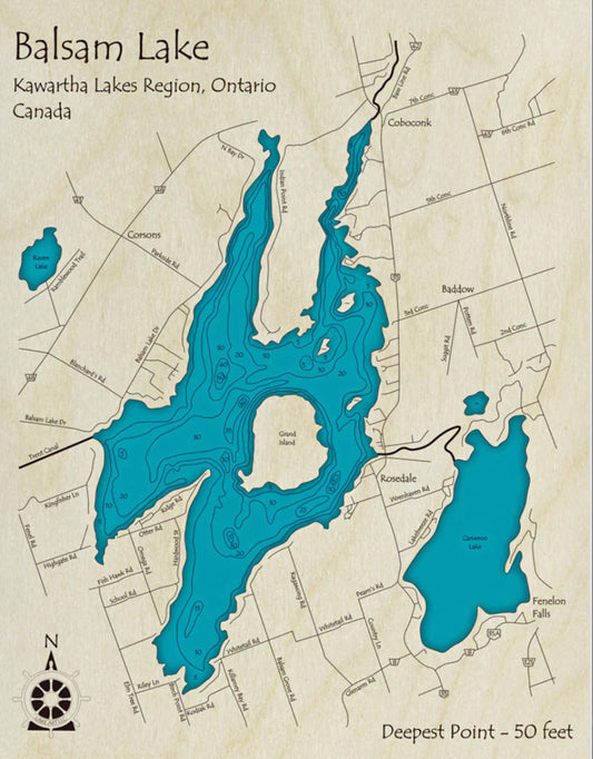 Balsam Lake Map Print