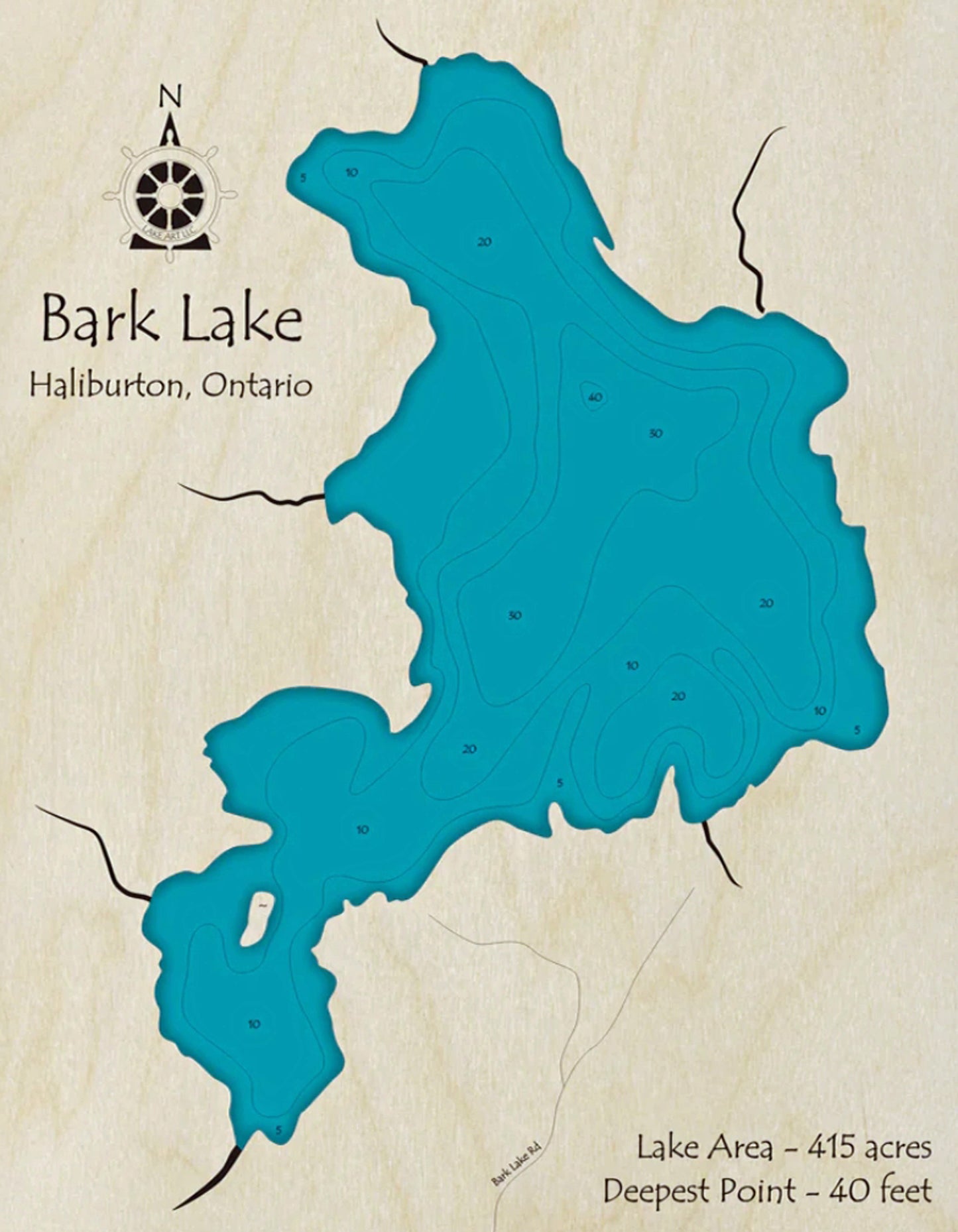 Bark Lake Map Print