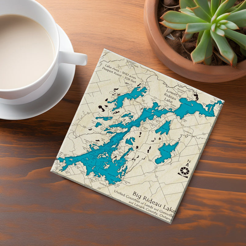 Big Rideau Lake Map Coaster