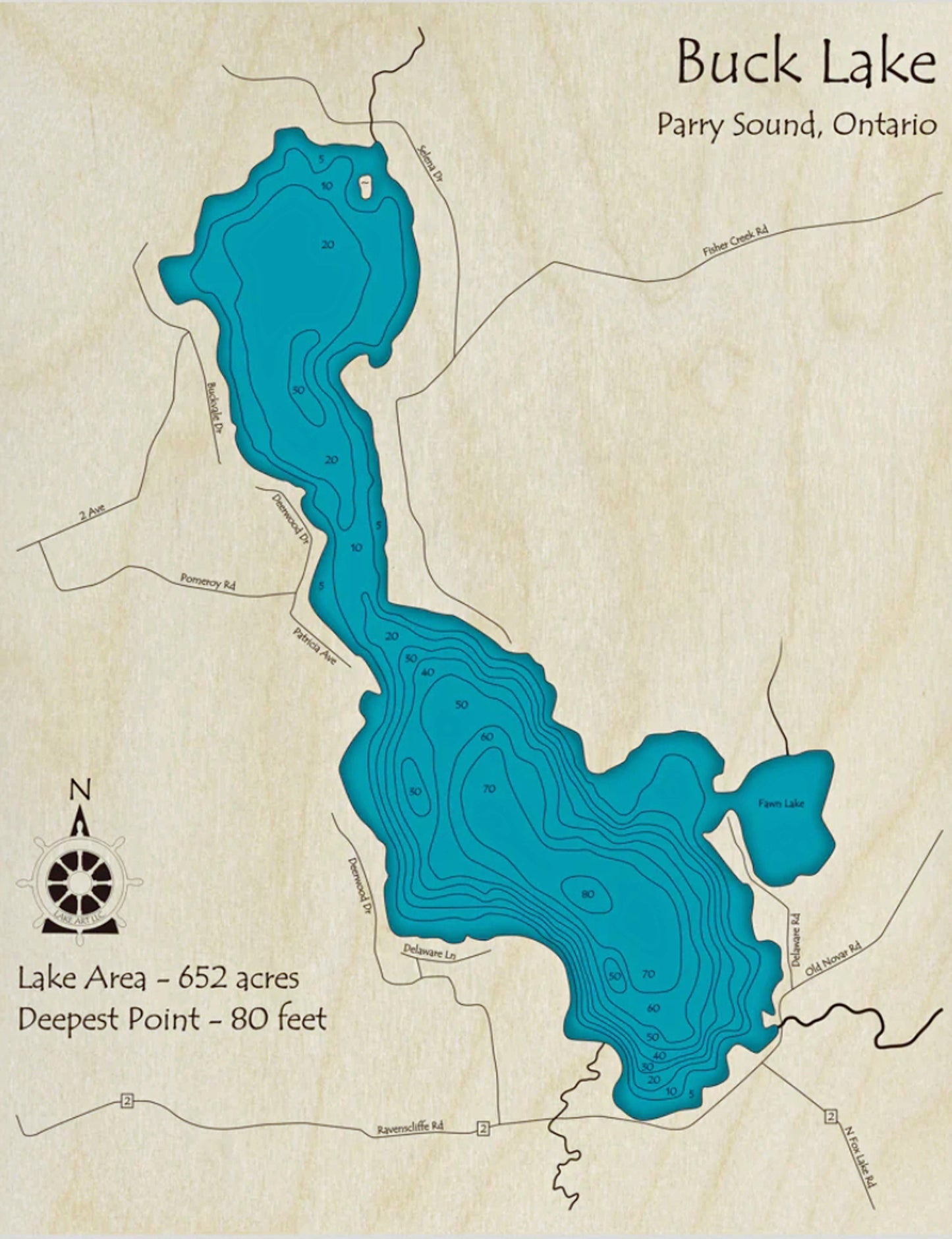 Buck Lake Map Print