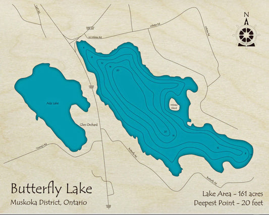 Butterfly Lake Map Print