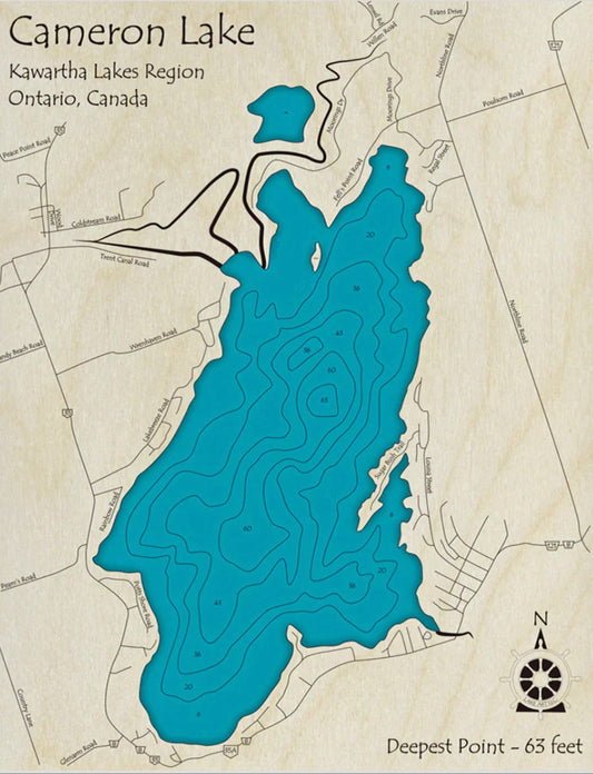 Cameron Lake Map Print