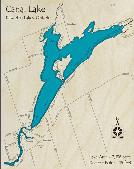 Canal Lake Map Print