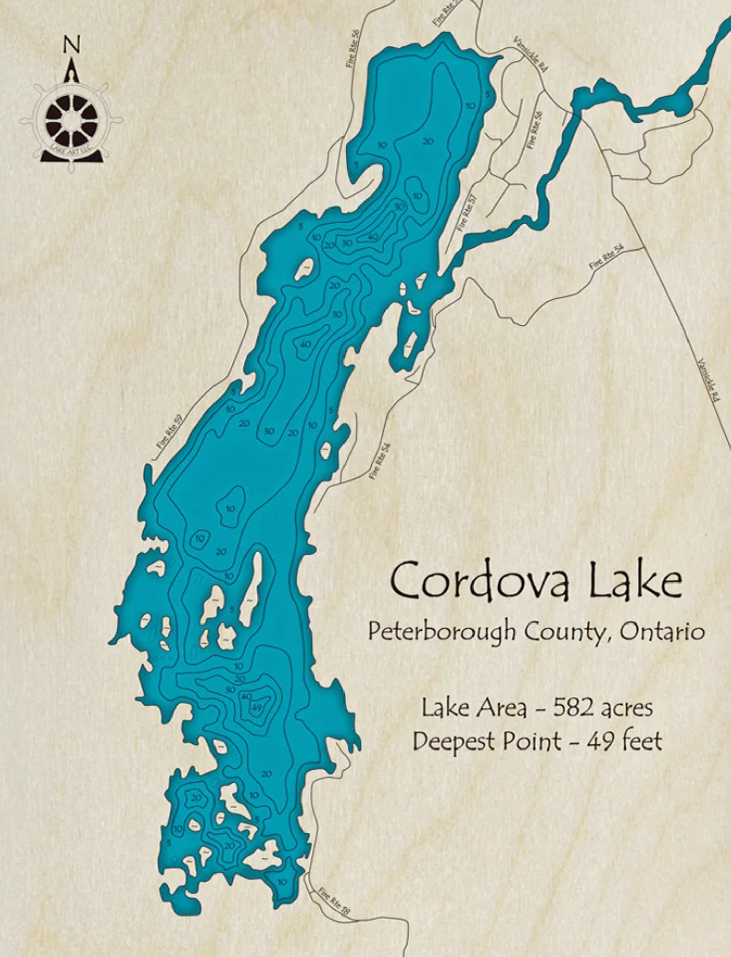 Cardova Lake Map Print