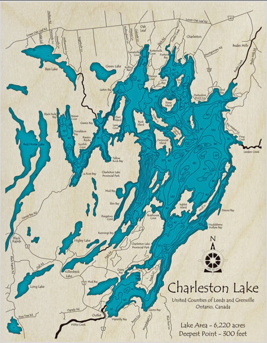 Charleston Lake Map Print