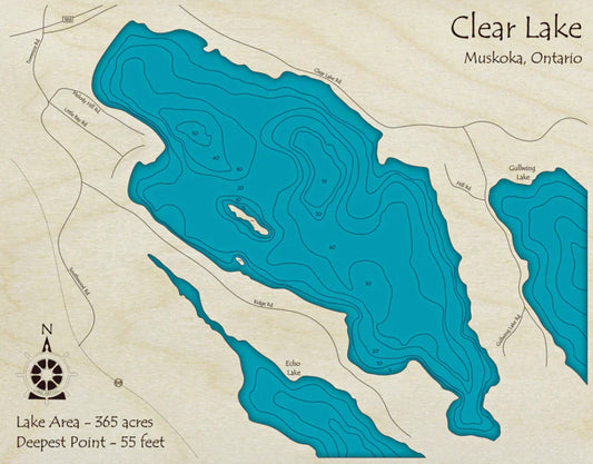 Clear Lake Map Print