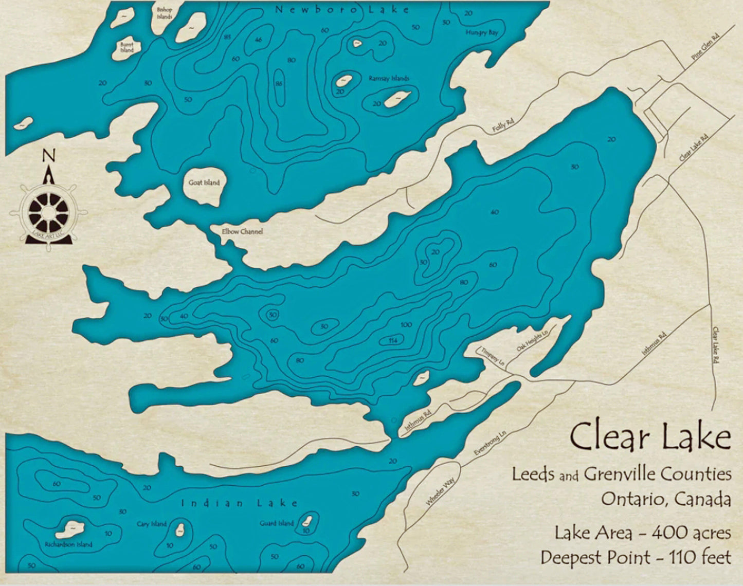 Clear Lake Map Print