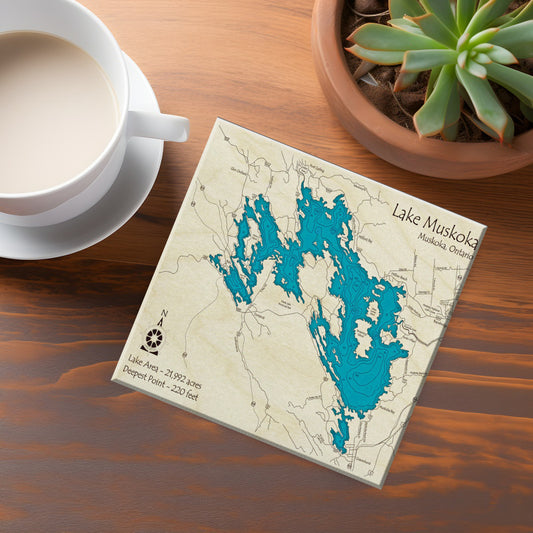 Lake Muskoka Map Coaster