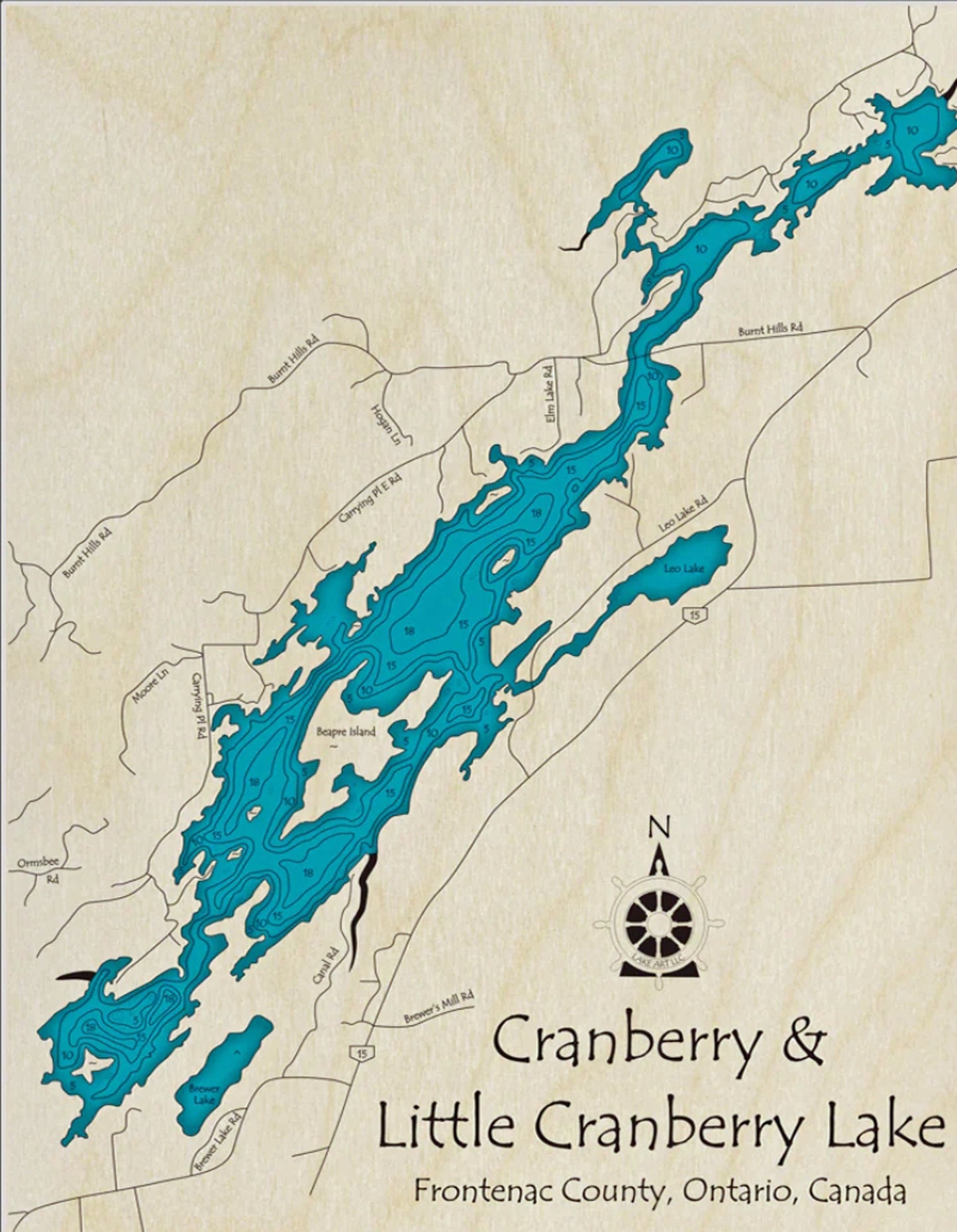 Cranberry Lake Map Print