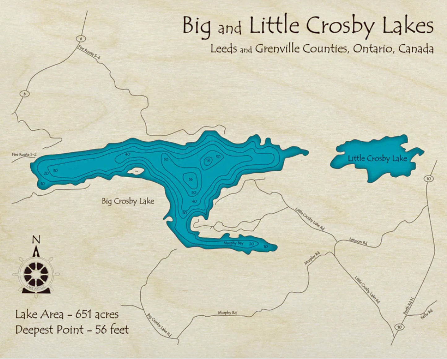 Crosby Lakes Map Print