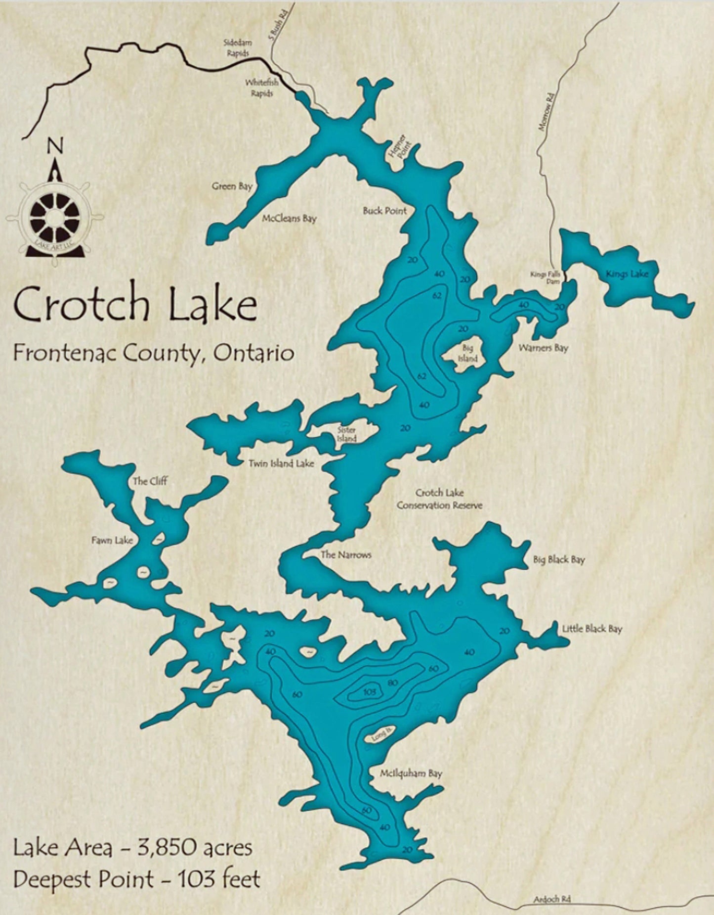 Crotch Lake Map Print