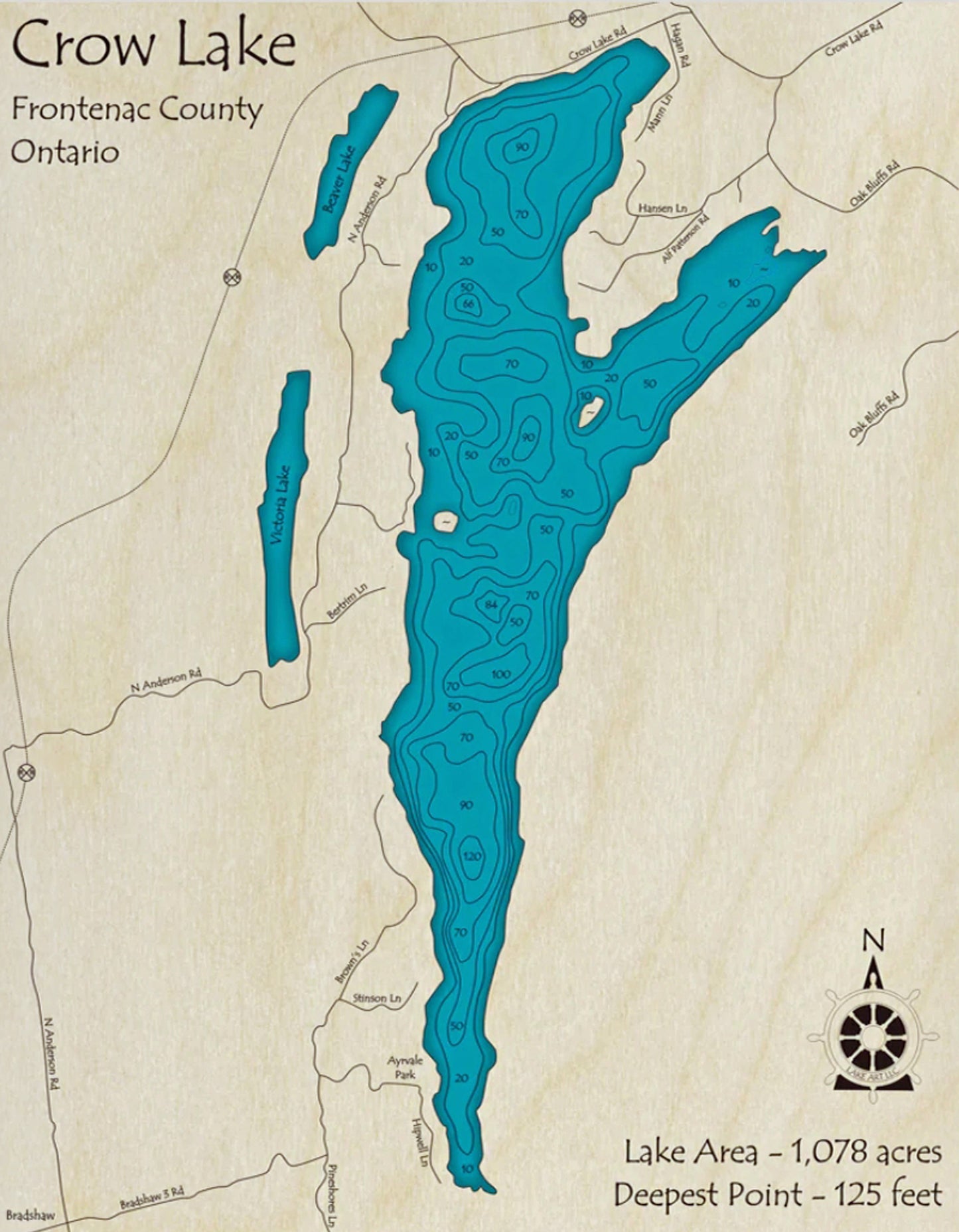 Crow Lake Map Print