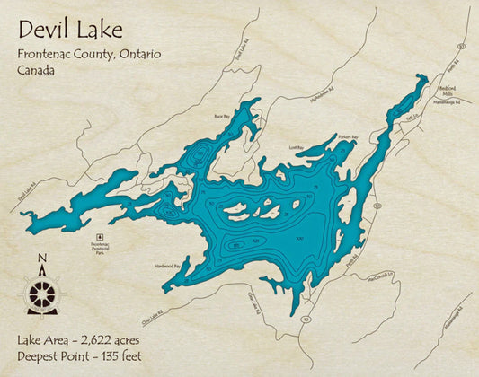 Devil Lake Map Print