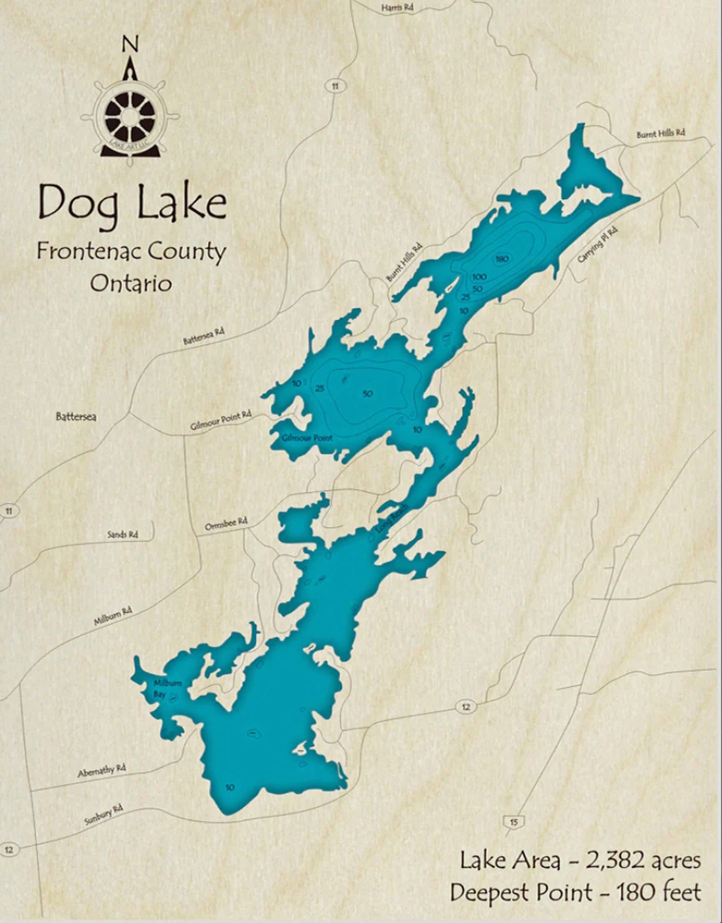 Dog Lake Map Print