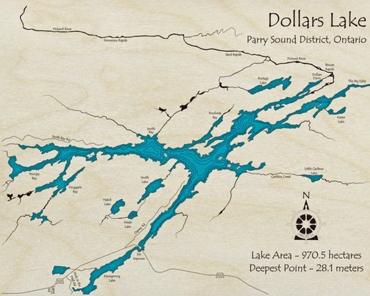 Dollars Lake Map Print