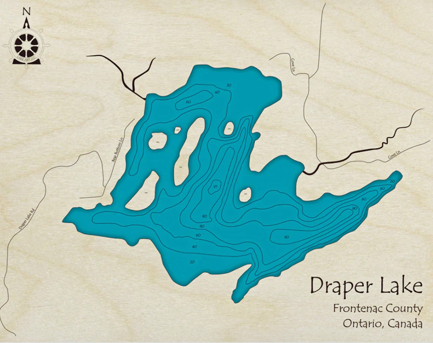 Draper Lake Map Print