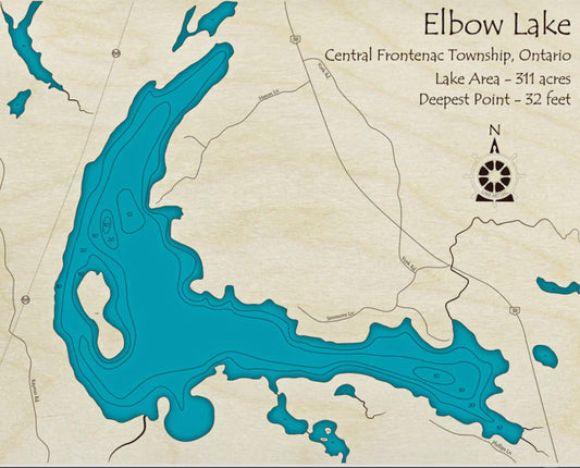 Elbow Lake Map Print