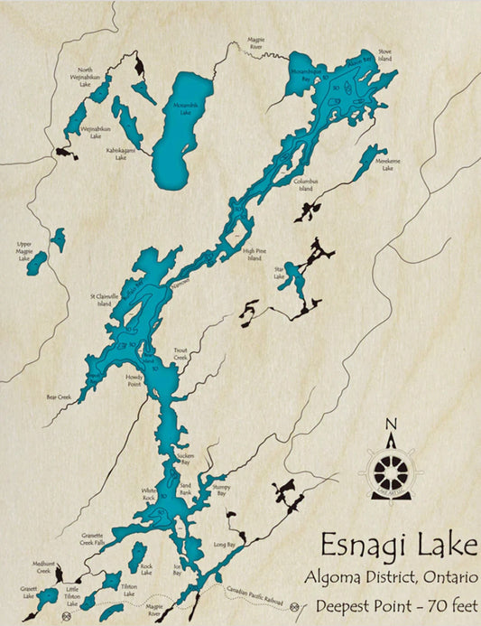 Esnagi Lake Map Print