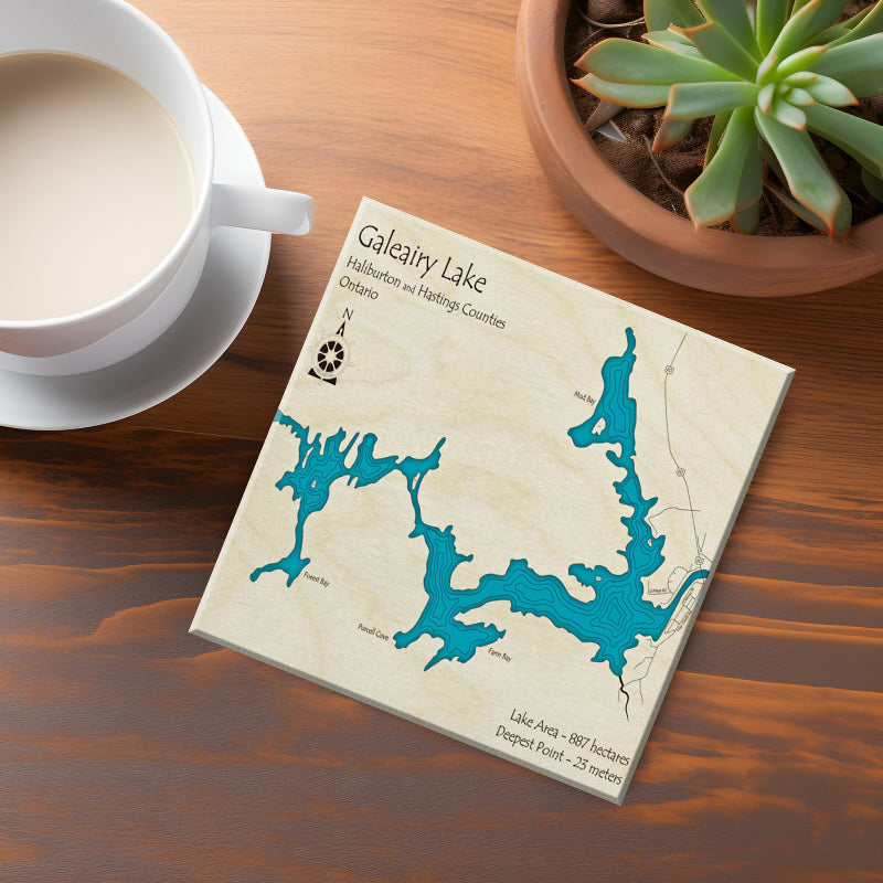 Galeairy Lake Map Coaster