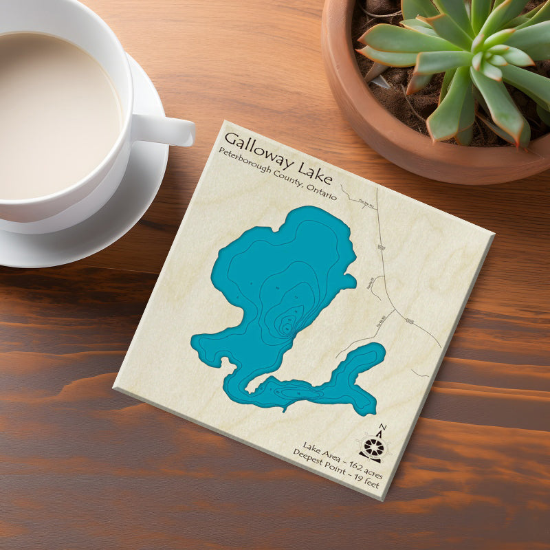 Galloway Lake Map Coaster