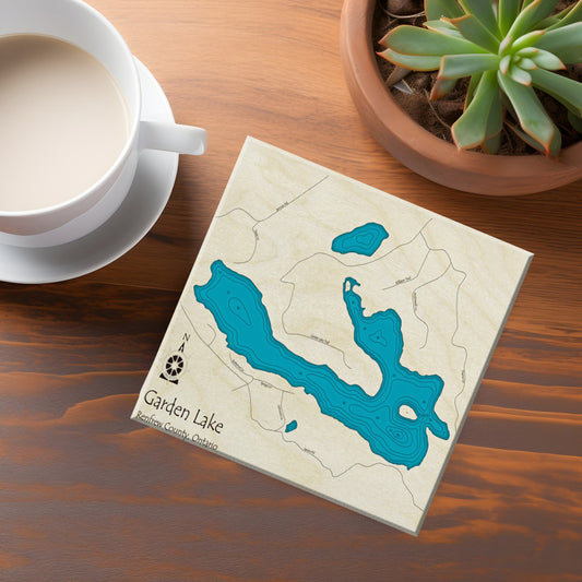 Garden Lake Map Coaster