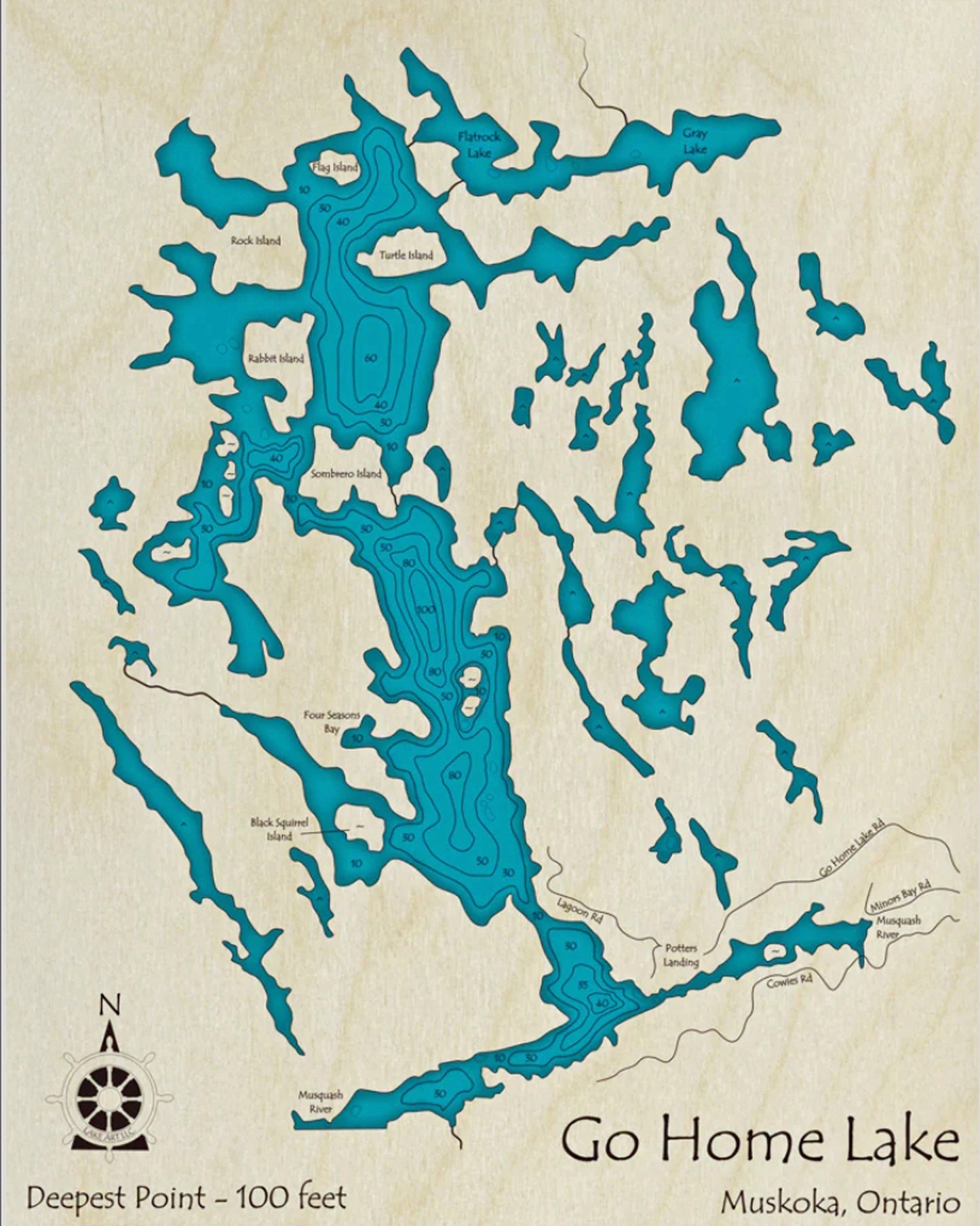 Go Home Lake Map Print