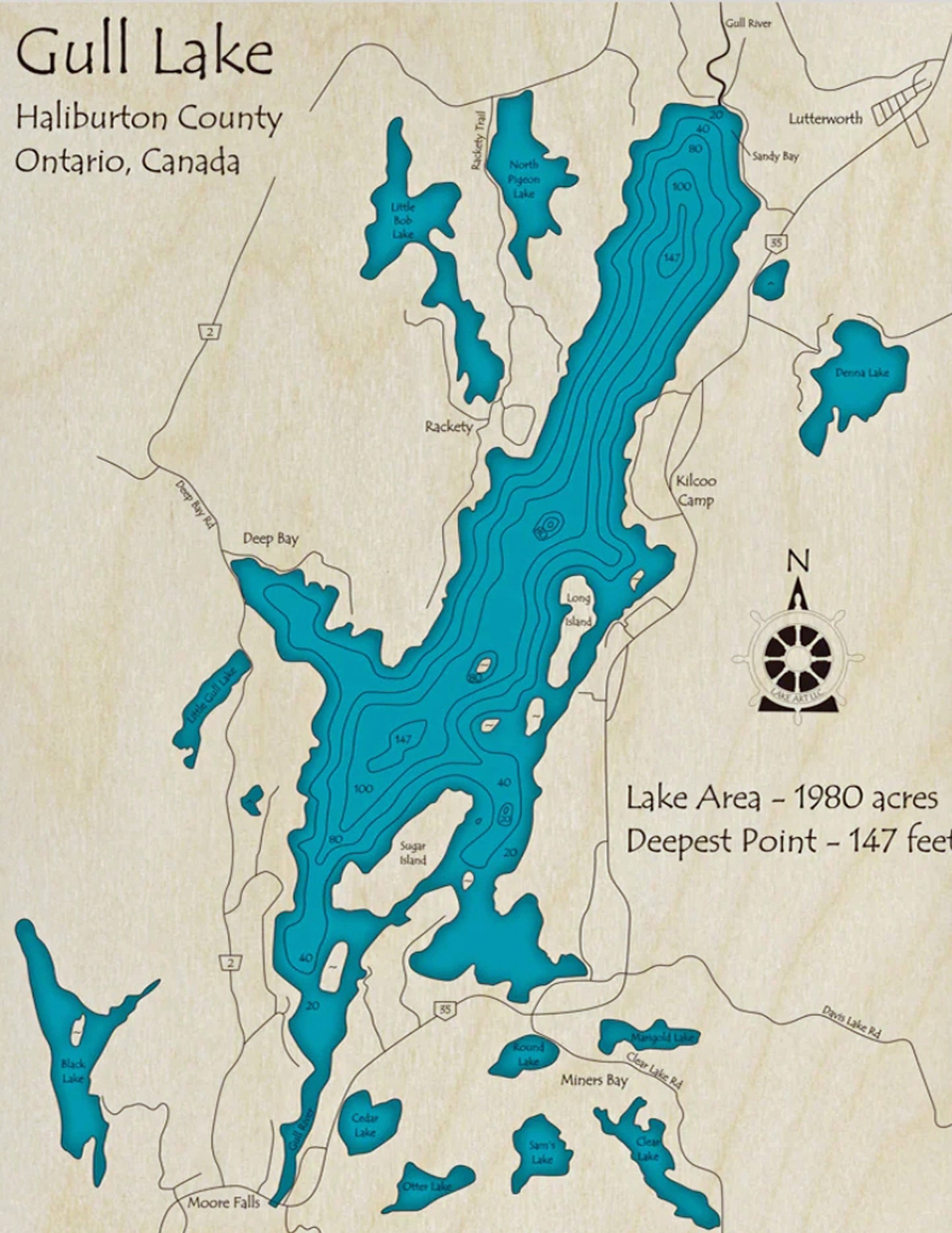 Gull Lake Map Print