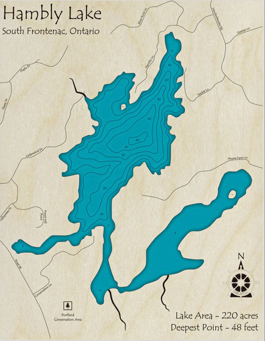 Hambly Lake Map Print