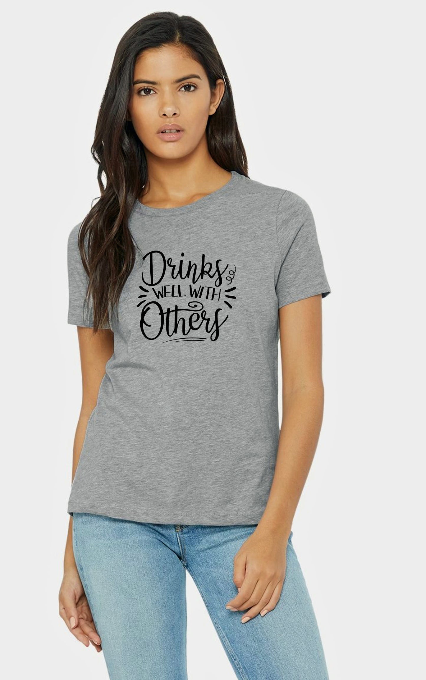 Ladies Drinks Well With Others T Shirt