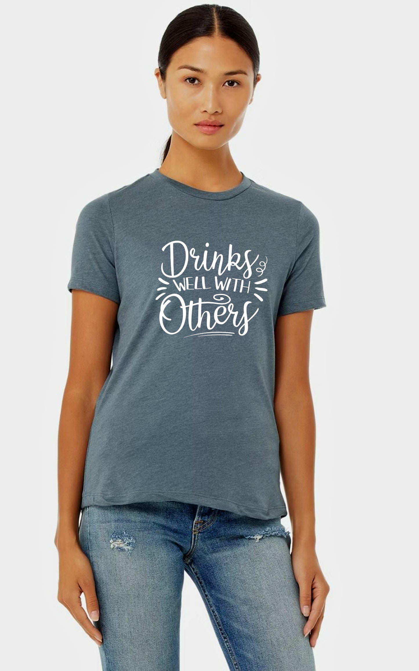 Ladies Drinks Well With Others T Shirt