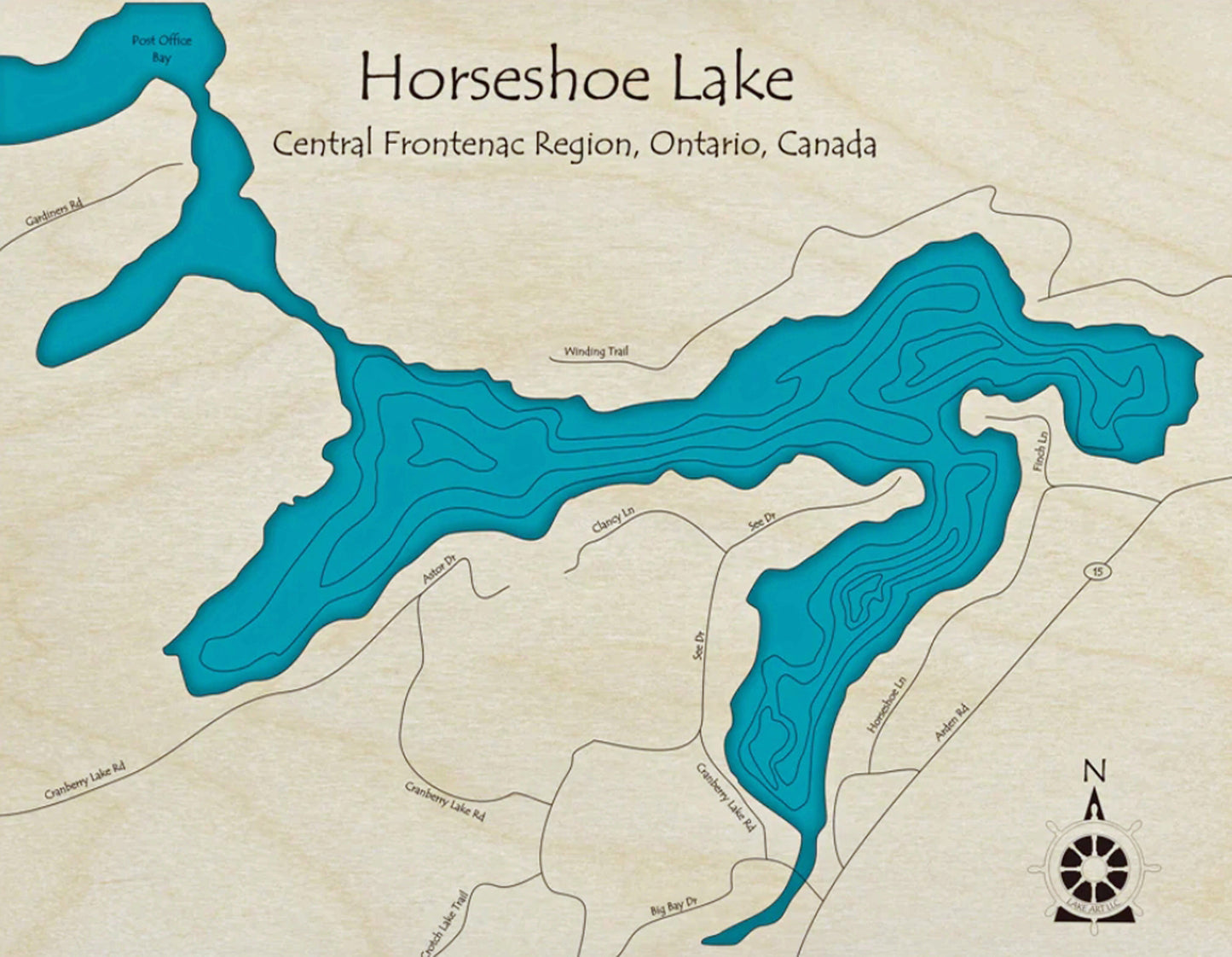 Horseshoe Lake Map Print