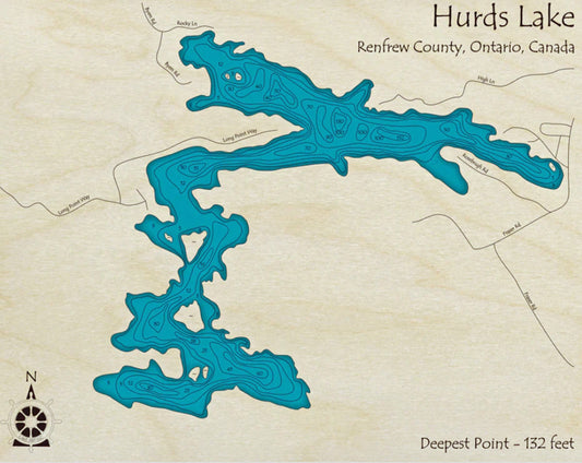 Hurds Lake Map Print