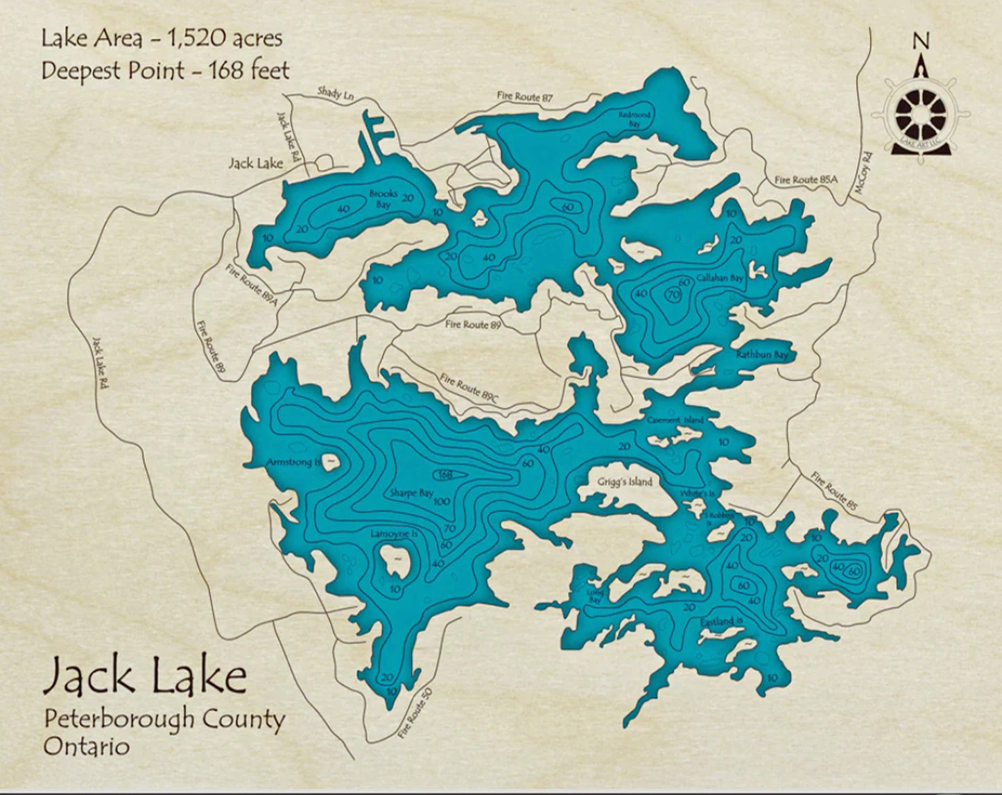 Jack Lake Map Print