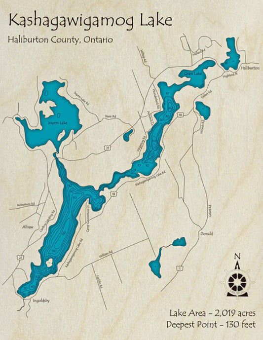 Kashagawigamog Lake Map Print