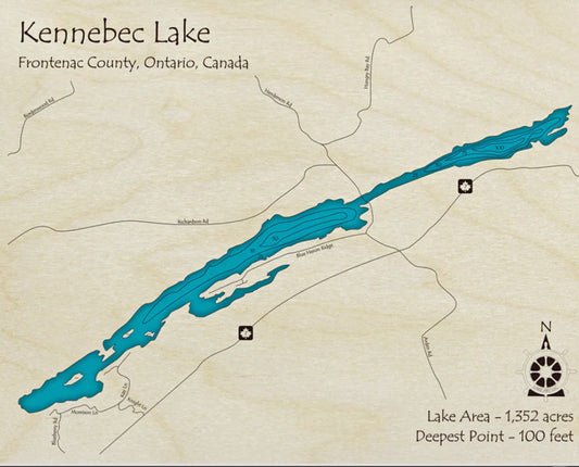 Kennebec Lake Map Print