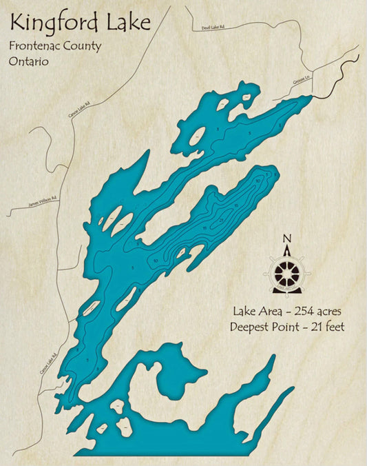 Kingford Lake Map Print