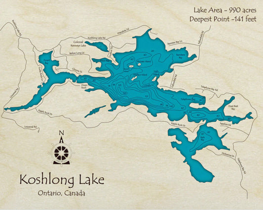 Koshlong Lake Map Print