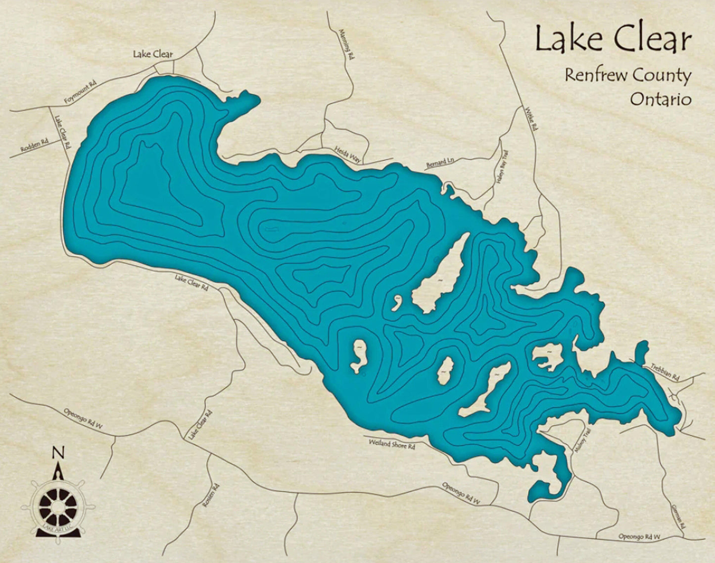 Lake Clear Map Print