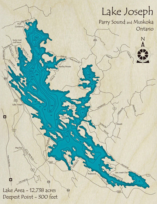 Lake Joseph Map Print